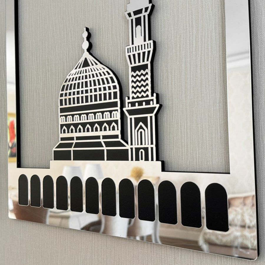 Islamic Wall Art Wooden Acrylic Set: Masjid Al Aqsa, Masjid Al-Haram, & Masjid An-Nabawi"