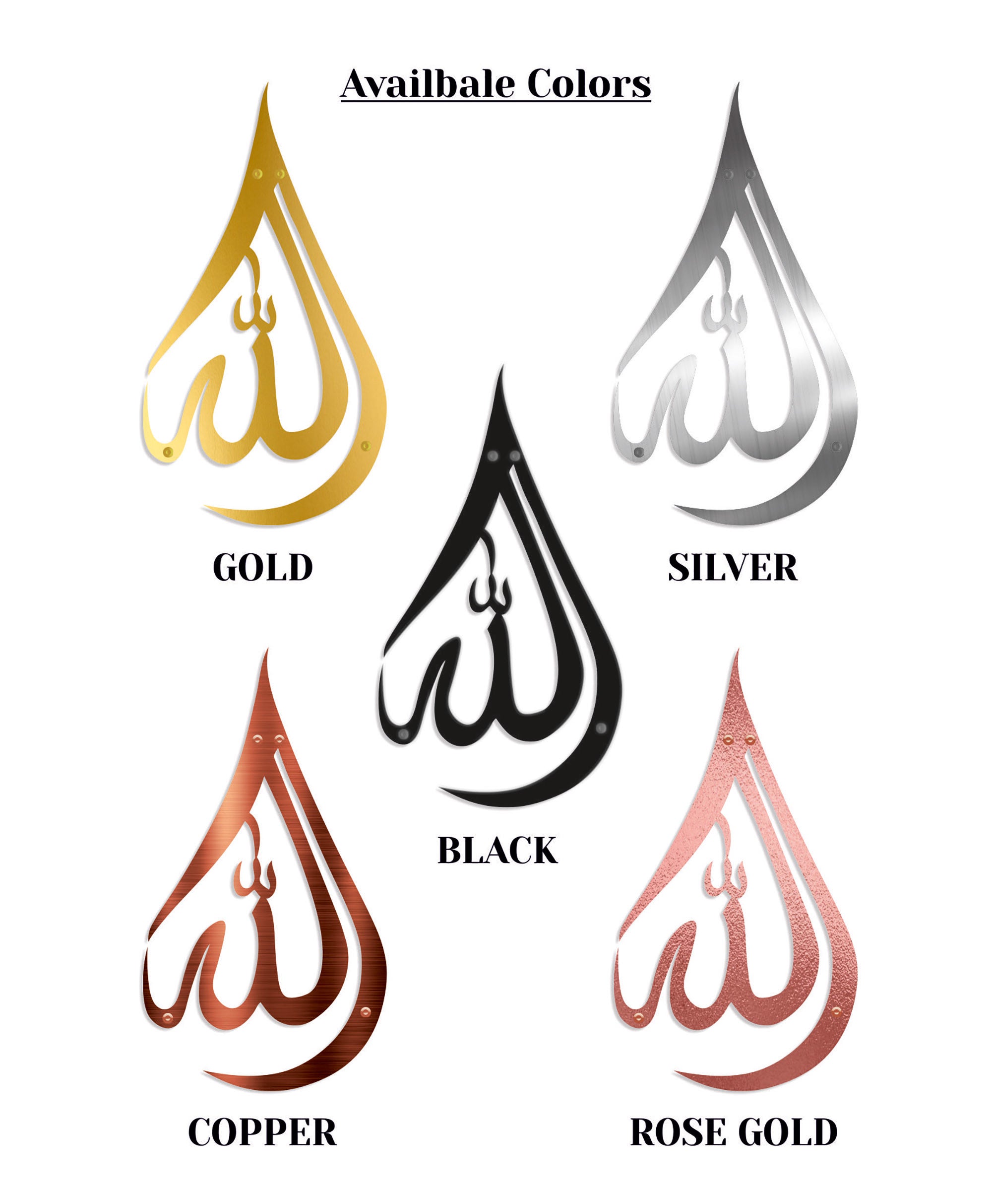 "Allah" Water Drop Shape