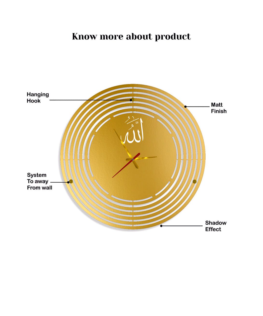 Allah Wall Clock "Elegant Eastern Elegance"